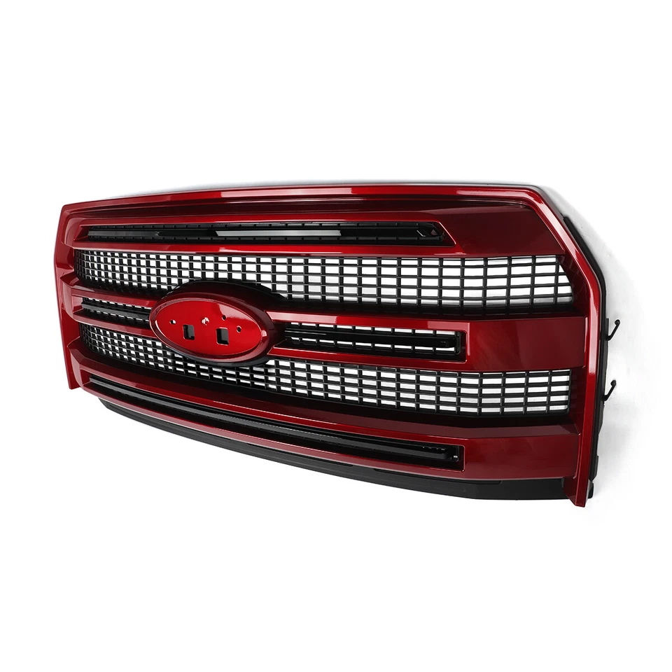 For 2015 2016 2017 Ford F-150 F150 Ruby Red Front Upper Grille W/O Camera Hole - Изображение 3 из 4