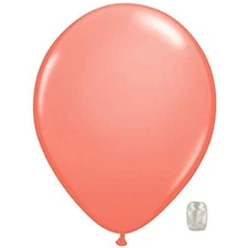10 Pack 11" Standard Opaque Latex Color Balloons with Matching Ribbons (Coral)
