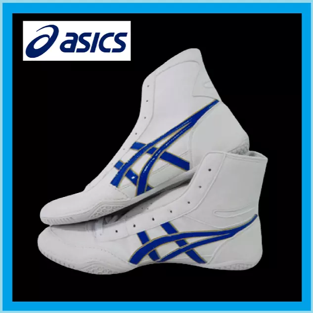 asics Wrestling Shoes 1083A001 White Royal blue Edge gold New Ex EO model Stock