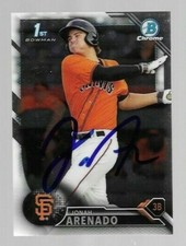 2016 Bowman Chrome JONAH ARENADO Signed Card autograph GIANTS RC
