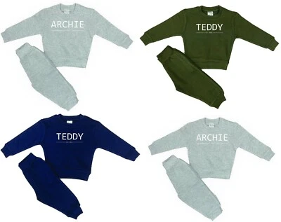Personalised Boy Girl Baby Tracksuit Sweatshirt Bottoms Loungewear 6 Mths -6 Yrs
