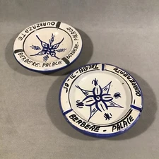 PV07651 Vintage Slip Glazed Terracotta BERBERE PALACE MOROCCO Ashtray - 2pcs