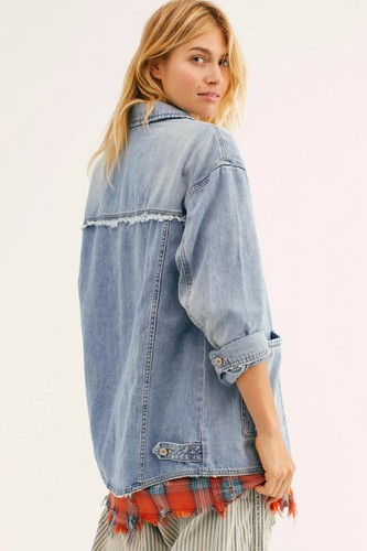 New Free People Field Day Denim Jacket size Extra Small MSRP: $198 - Picture 3 of 3