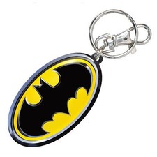 DC Comics NEW  Batman Logo  Key Chain Pewter Movie Keychain Ring Clip Metal