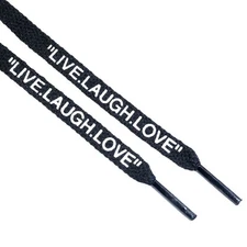LitLaces x unloved1s - Flat Printed Shoelaces "LIVE.LAUGH.LOVE" 