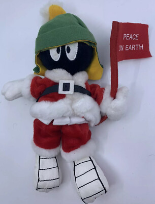 Marvin the Martian Santa Peace on Earth Christmas Holiday Bean Bag Plush Figure