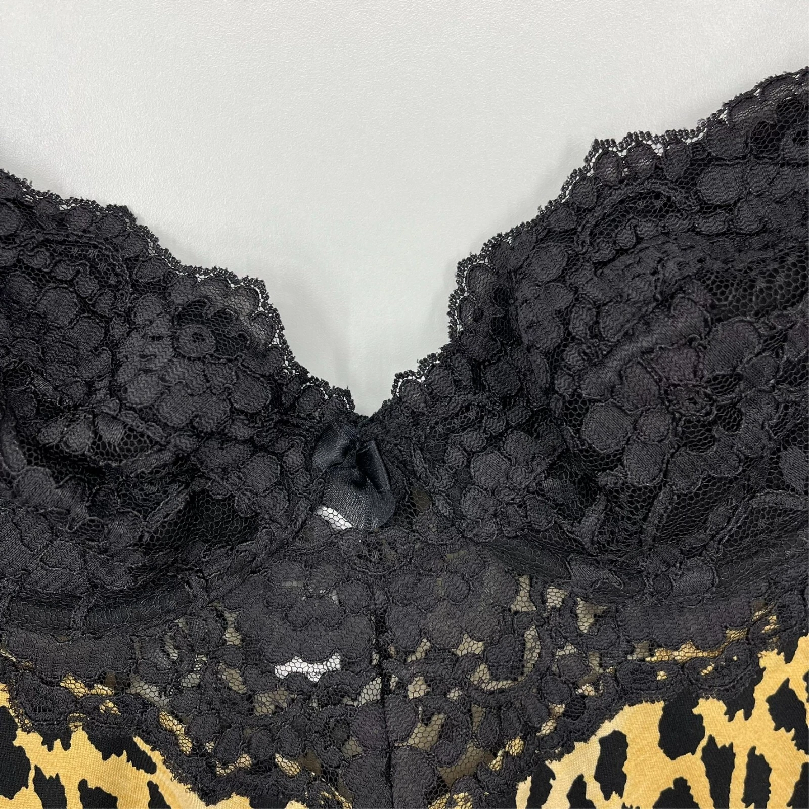 UNDERCOVER Reggiseno Victoria's Secret Lingerie Slip Donna 36C Giallo Pizzo Reggiseno Ghepardo Vintage