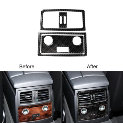 Carbon Fiber Rear Air Vent Outlet Panel Cover Trim For BMW E60 5Series 2005-2010
