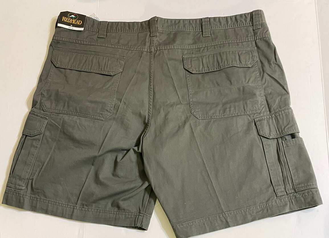 RedHead Mens Cargo Shorts 46 NEW Olive Green Chino Fulton Inseam