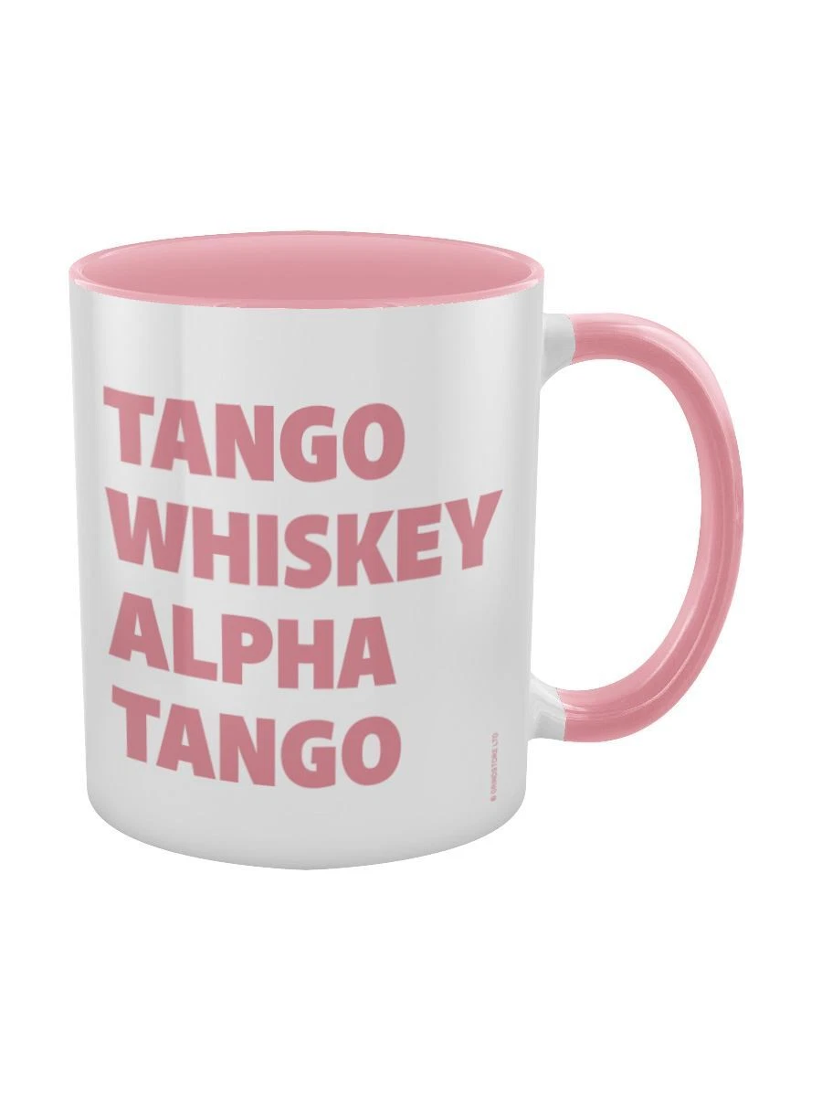 Pink Inner 2-Tone Accent Mug with Phonetic Alphabet Design