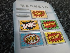 Choice of Comic Book Pop Art Fridge Magnet. Superhero Action Slogans
