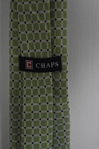 Chaps green check necktie approx. 15" - EXCELLENT condition - Picture 7 of 7