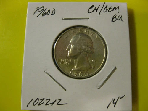 1960 D Washington Quarter Dollar Ch/Gem BU! #102212