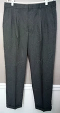 Perry Ellis Portfolio Men's Dress Pants 36x32 Front Pleated  Dark Gray