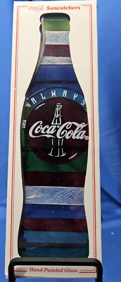 CoCa Cola Glass Bottle Shaped Sun Catcher 8.75 '' Always Coca Cola