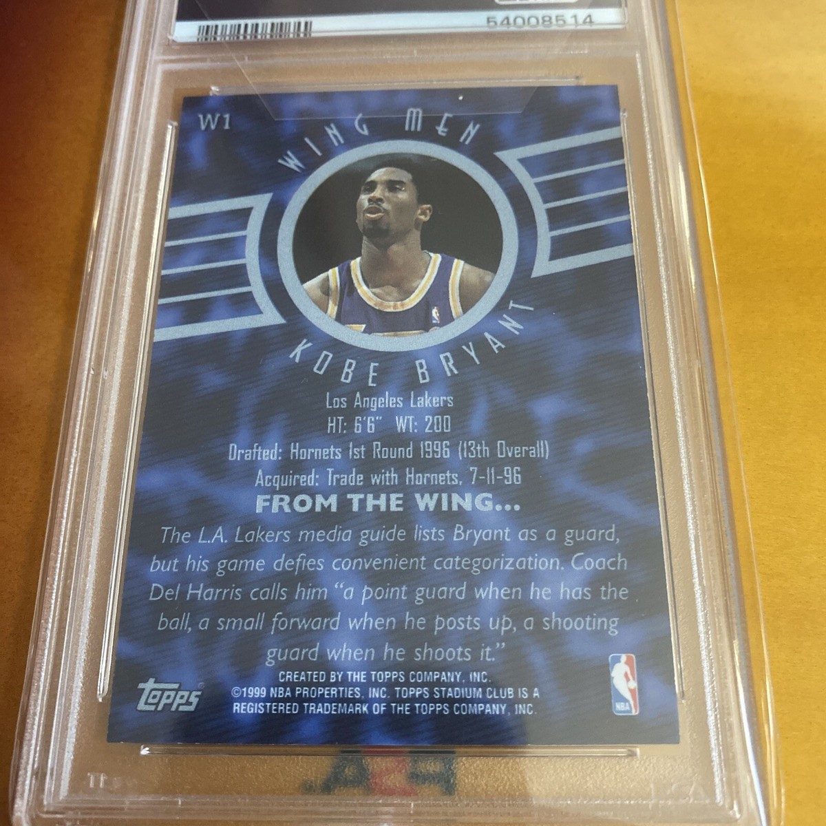 1998-99 Stadium Club Kobe Bryant Wing Men #W1 PSA 10 GEM MINT