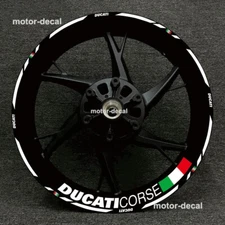 White Reflective Wheel Hub Rim Stripes Decals Stickers Emblem For DUCATI Racing