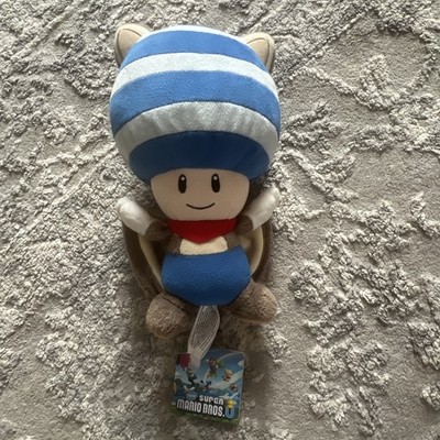 Super Mario Bros. Flying Squirrel Blue Toad plush 8'' Doll 2013 NWT