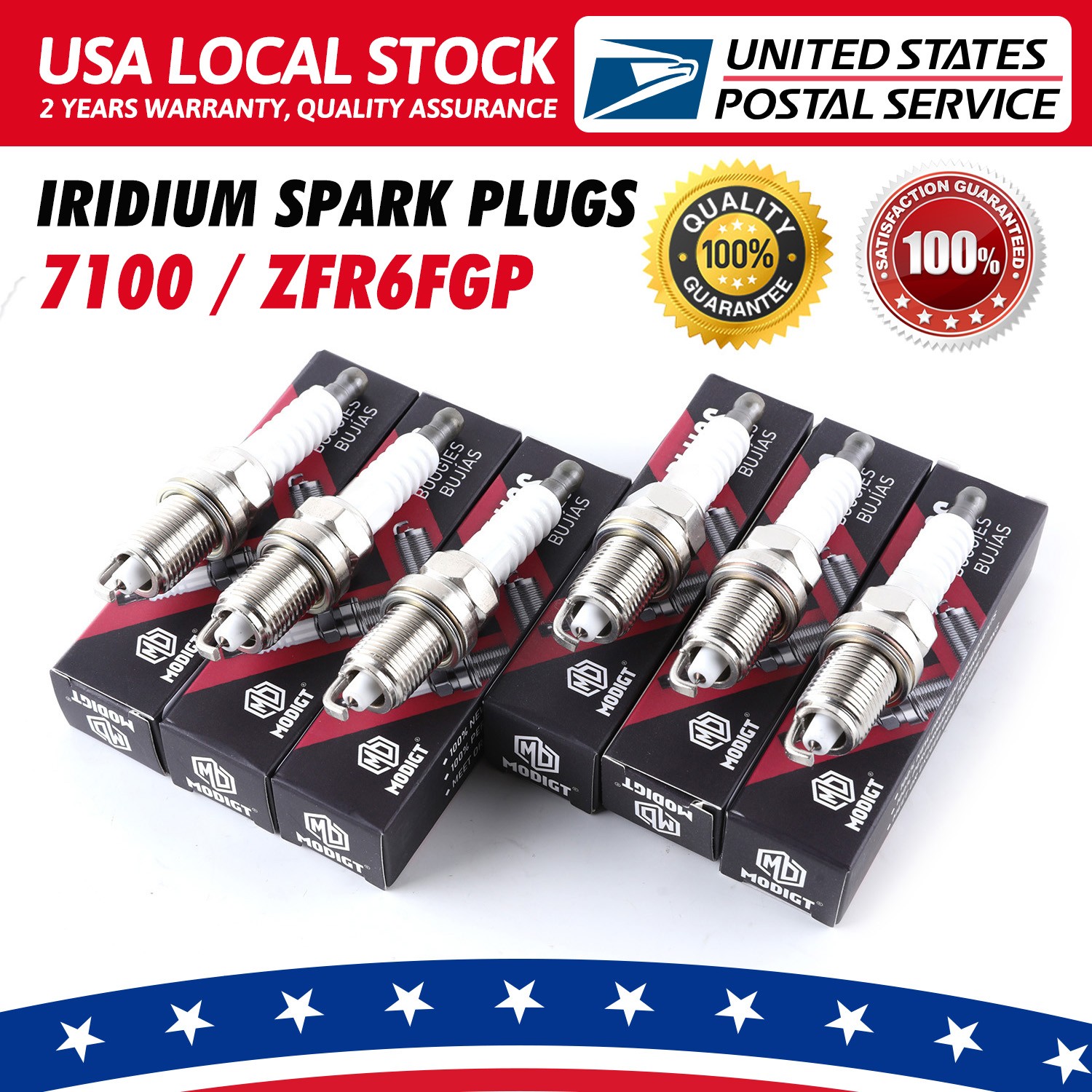 For NGK Set of 6 Iridium Spark Plugs For Acura Chevy Ford Honda Mazda l4 7100