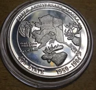 Alaska Silver Anniversary 1959-1984 MOOSE & WALRUS 1 Oz Sliver Round State Seal