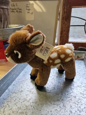  UNIPAK BROWN SMALL FAWN DEER WHITE SPOTS PLUSH TOY  NEW
