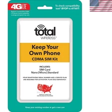 Keep Your Phone with Total Wireless Prepaid SIM Kit - Nationwide 4G LTE Coverage