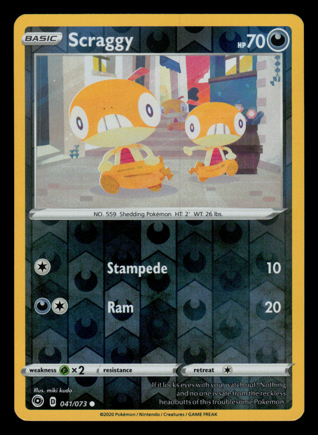 Pokemon Card - SWSH - Champion's Path Scraggy 041/073 Reverse Holo - NM