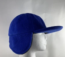 VINTAGE J Crew Oarsman Trapper Hat Size XL Blue Fleece