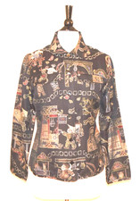NWT CHICO'S 70 Silk Blend Black Women's Blazer Jacket Size 1