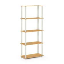 Furinno Turn-S-Tube 5-Tier Multipurpose Shelf Display Rack with Square Tubes