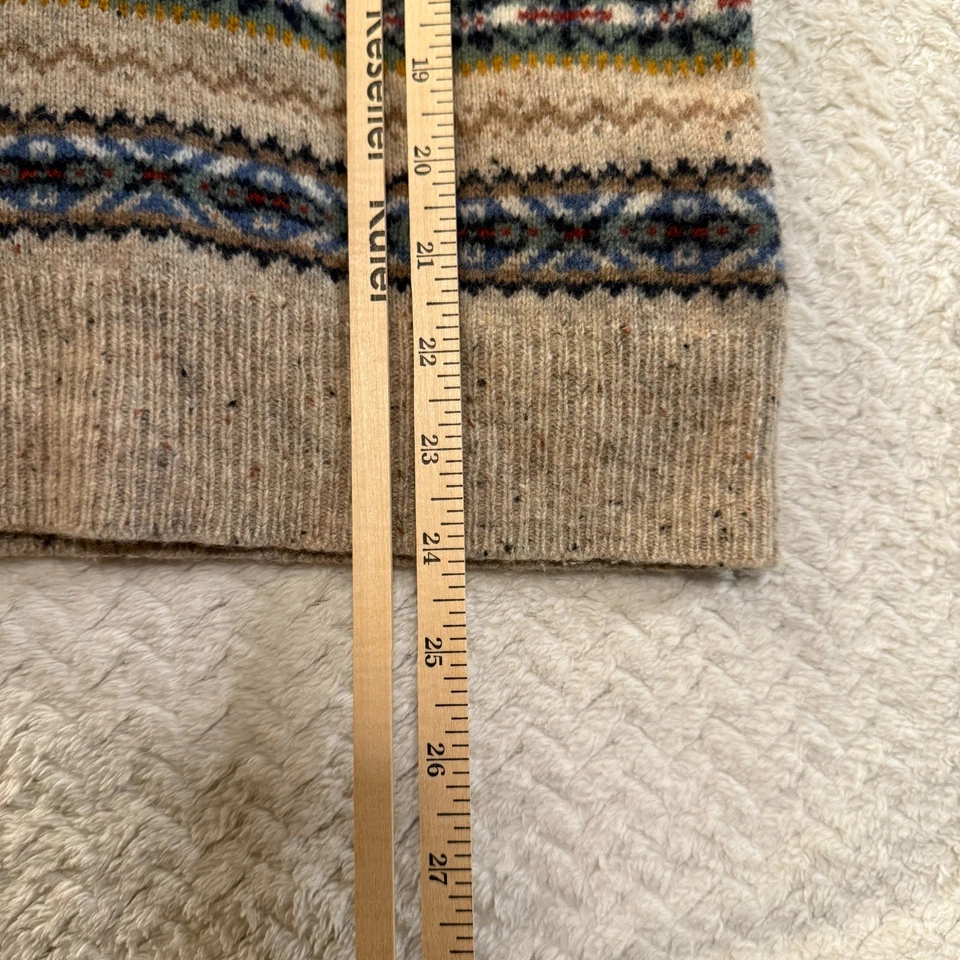 J.Crew Fair Isle Crewneck Sweater Mens Small Lambswool Knit Warm Winter - Image 4 of 4