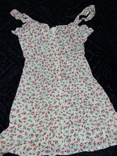 Nasty Gal Pink Rose Ditsy Floral Dress Size 8 US 12 UK Romantic Cottagecore Boho