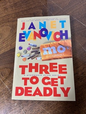 Three to Get Deadly by Janet Evanovich Book Hard Cover Very Good Condition