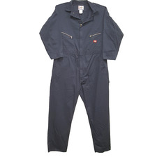 Dickies Mens Coveralls Size 2XL-Tall 50/52 Chest Navy Blue Unlined Long Sleeve