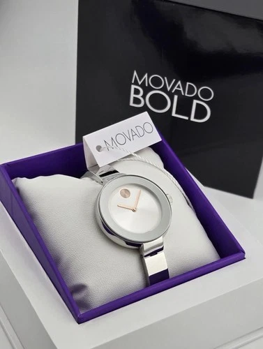 $495 MSRP | Movado Bold Silver Dial Stainless Steel Women's Watch - 3600194