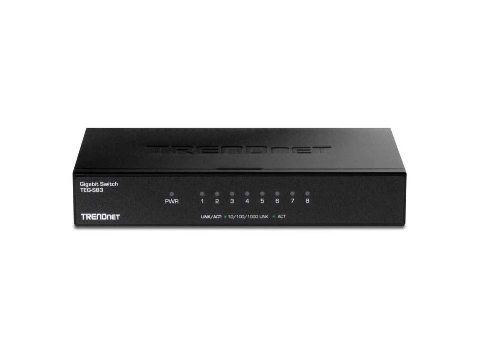 TRENDnet 8-Port Gigabit Desktop Switch, TEG-S83, 8 x Gigabit RJ-45 Ports, 16Gbps - Image 3 of 4