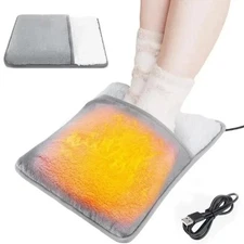 Portable USB Electric Foot Heating Pad – Soft Plush Washable Warmer