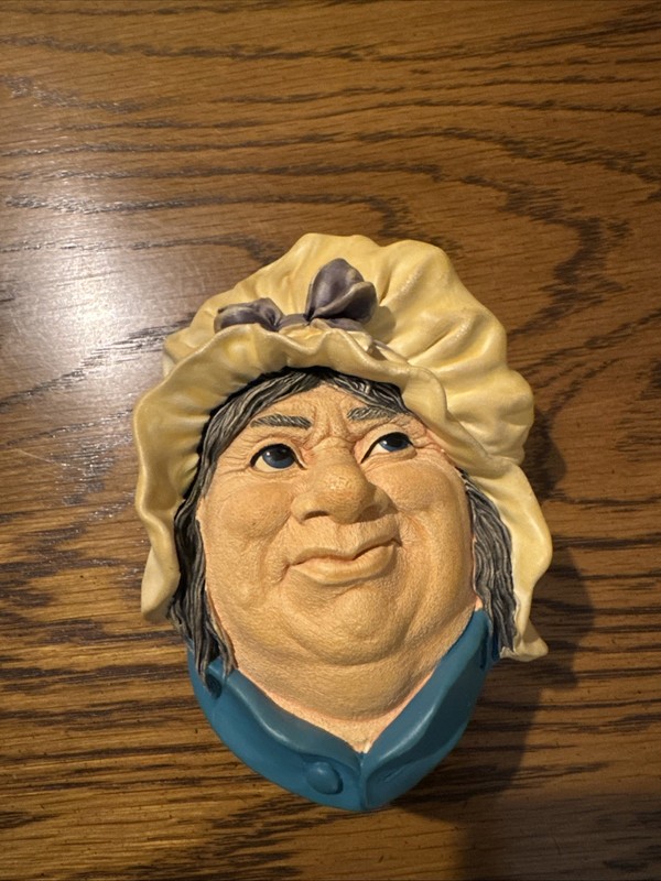 VTG Bossons England Sarah Gamp 1964 Chalkware Head Charles Dickens Wall Decor