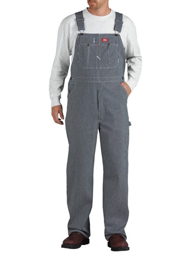 Sz36/30 NWOT Men’s DICKIES Striped Blue & White Bibbed Carpenter Overalls - Picture 1 of 14