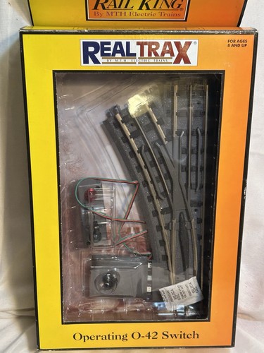 MTH Rail King Real Trax Operating 0-42 Left Hand Switch 40-1044 | eBay