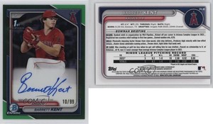 2024 Bowman Chrome Prospect Auto Green Refractor /99 Barrett Kent #CPA-BK Auto