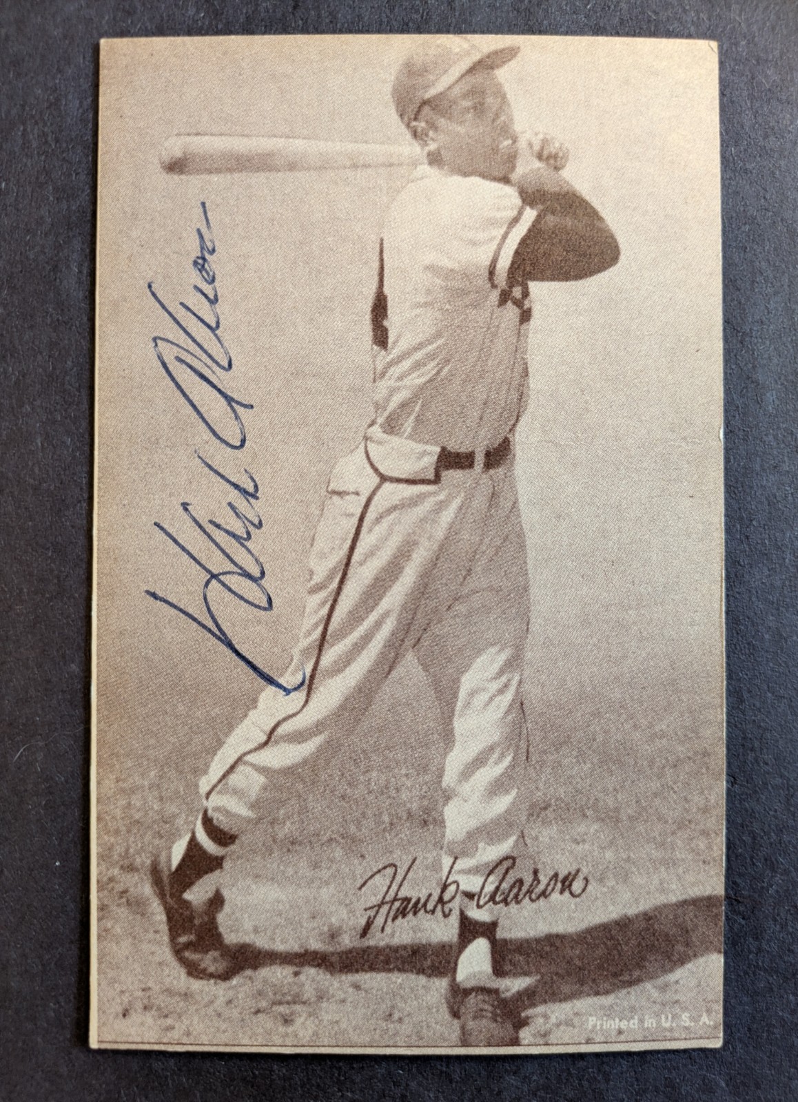 HANK AARON JSA Certified AUTO Exhibits Style Post Card Signed | eBay
