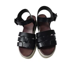 MIA Womens Karlotta Platform Sandel Causal Midi Heel 2-3' Black Buckle 6 Y2K 90s