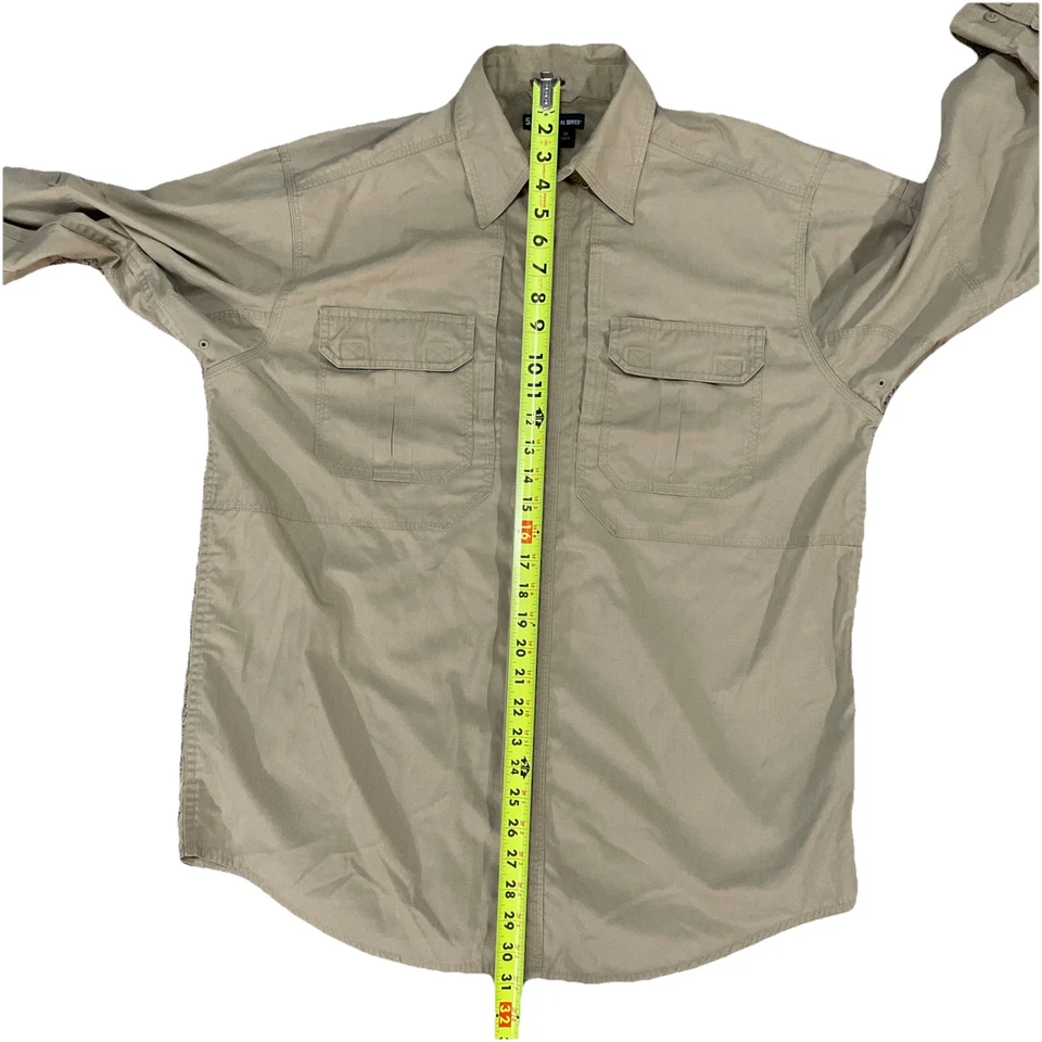 5.11 Tactical Series Men's Medium Reg Khaki Long Sleeve Ripstop Vent - Image 3 of 4