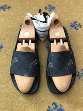 Gucci Sandal Slide Slider Sandals Monogram Tiger Supreme Canvas Mens UK 11 US 12