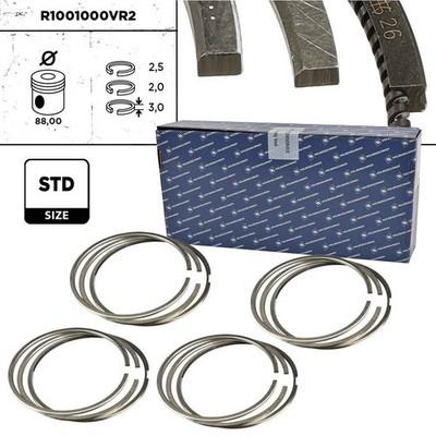 ET ENGINETEAM Kolbenringsatz boxET   service kit R1001000VR2 für MERCEDES KLASSE
