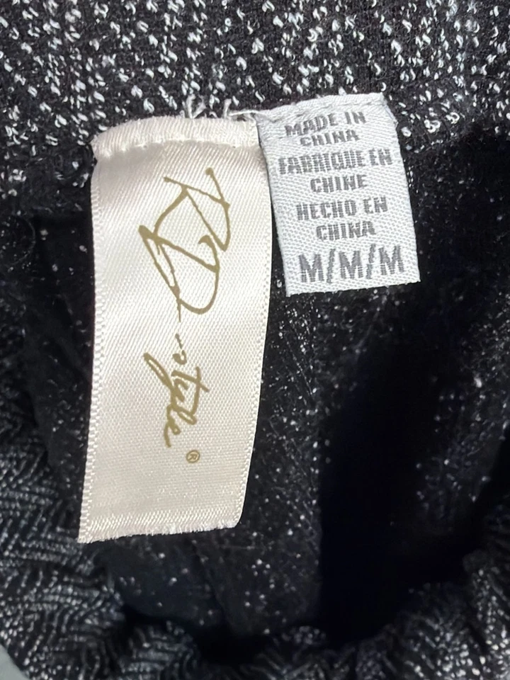 Pantalones para mujer estilo RD blanco y negro tejido cintura elástica sin esfuerzo talla M Foto 4 de 4