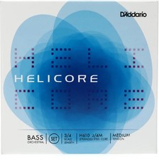 D'Addario H610 3/4M Helicore Orchestral Double Bass String Set - 3/4 Size -