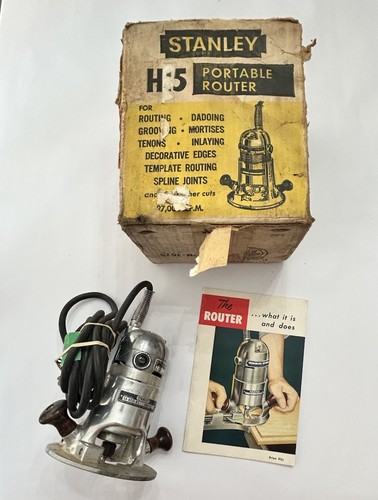 Vintage Stanley Electric Router H14-A w/ Base H235-B Original Box & Booklet