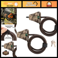 Adjustable 6ft Keyed Cable Lock - 2 Pack, Python Style, Mossy Oak Camouflage